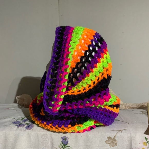 Handmade Rainbow Bright Cowl Infinity Scarf - Picture 3 of 6